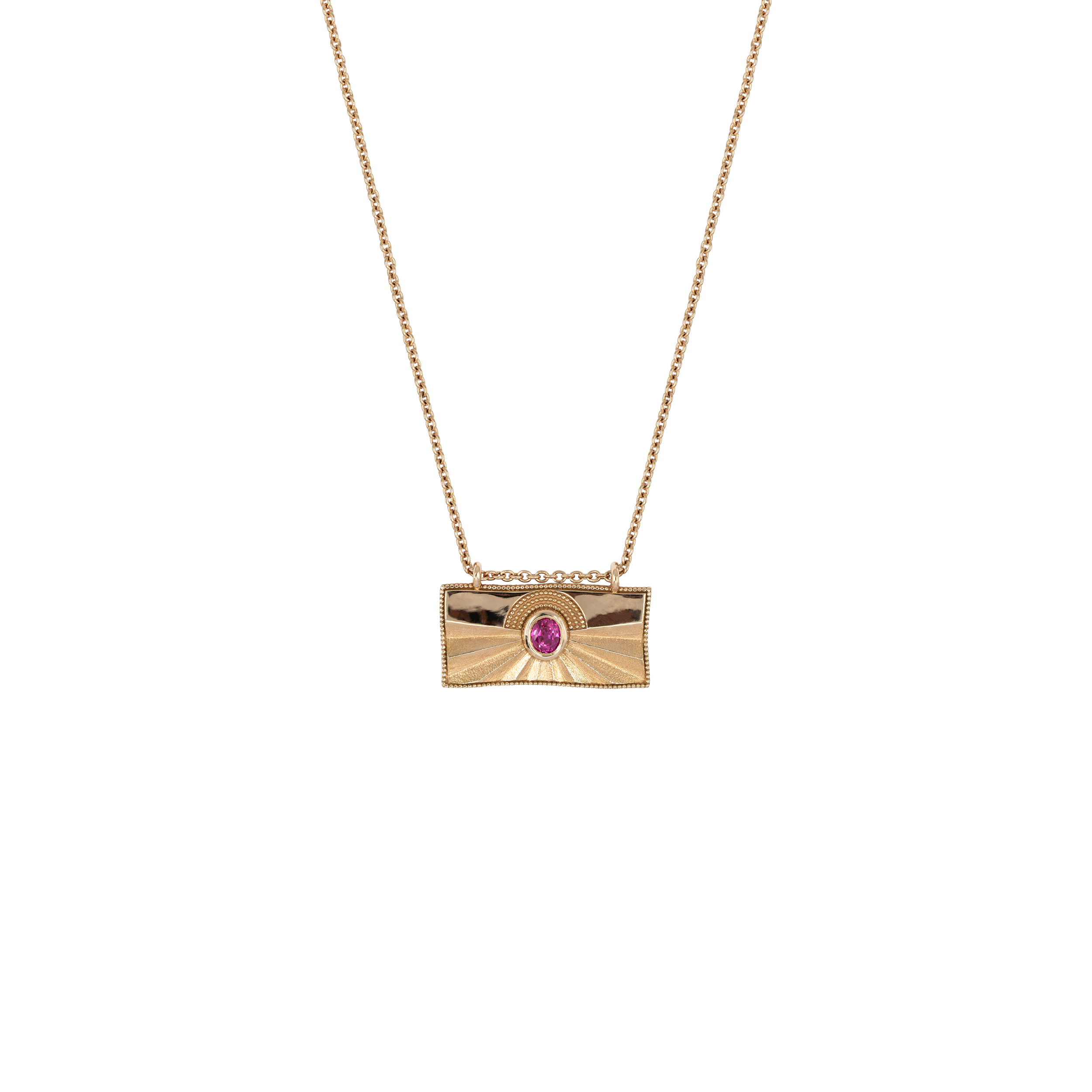 Collier Aura, saphir rose