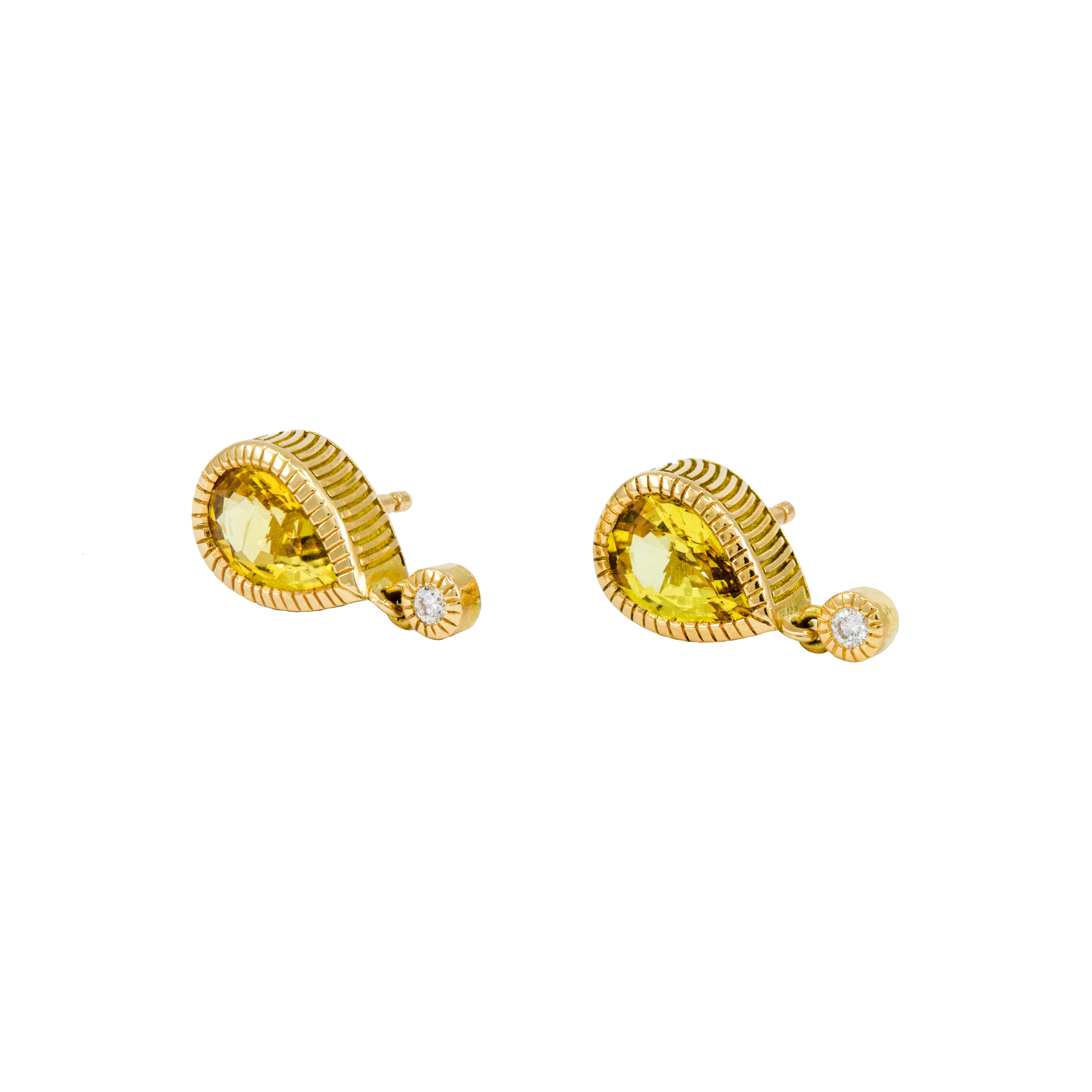 Boucles d'oreilles Mama, saphirs jaunes