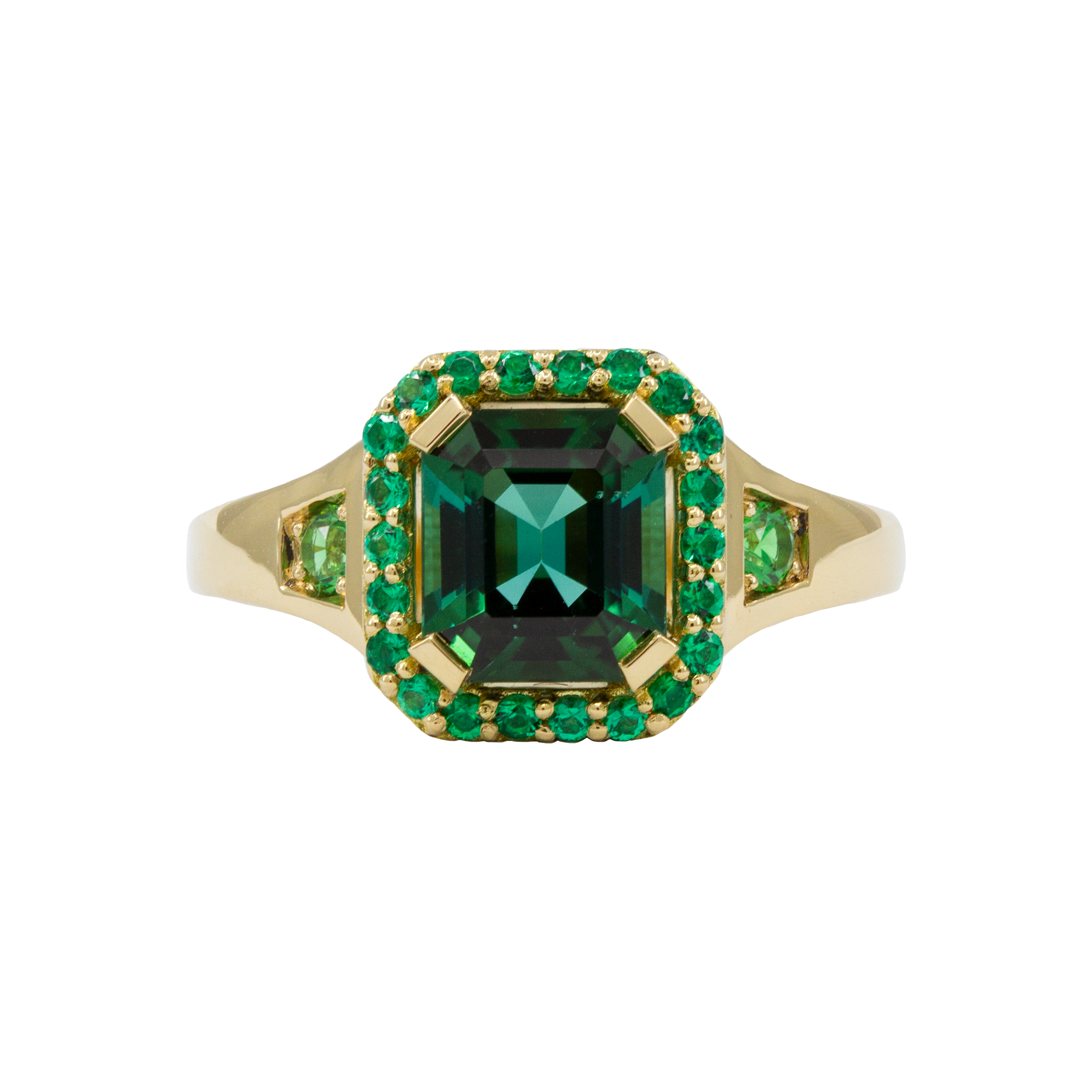 Bague Manou, tourmaline, émeraudes et grenats tsavorites