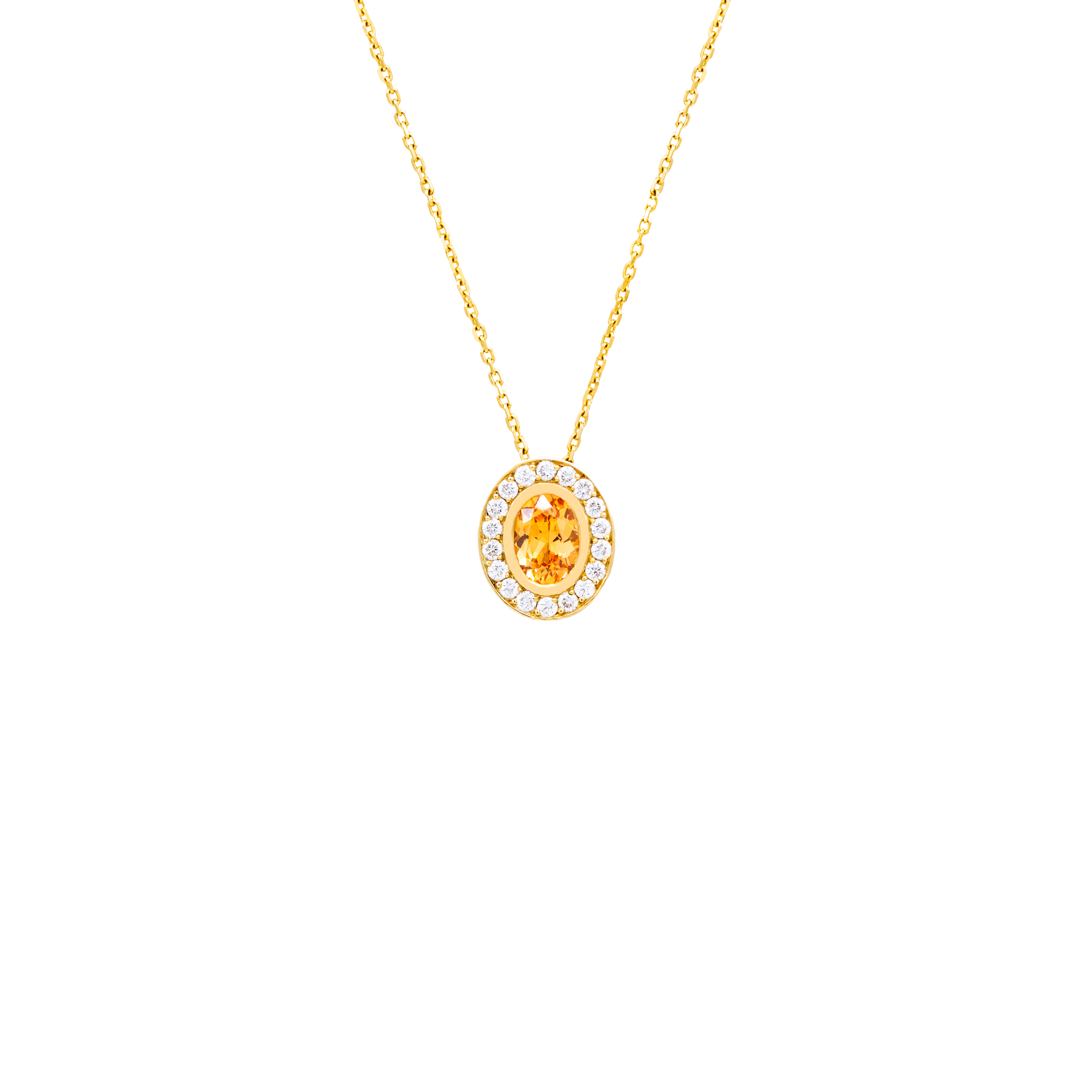 Collier Marga, grenat spessartite et diamants