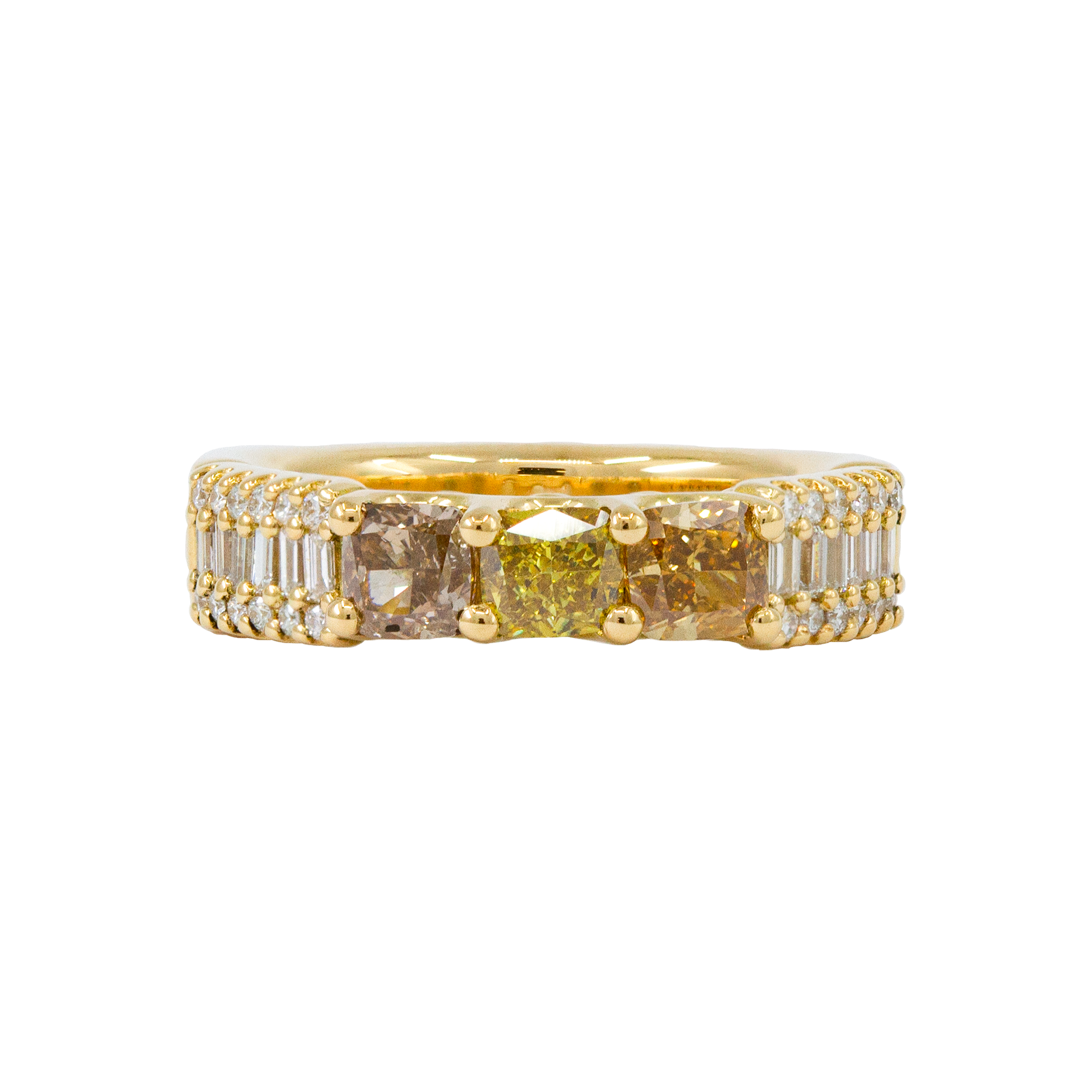 Bague Murano, diamants fancy colors