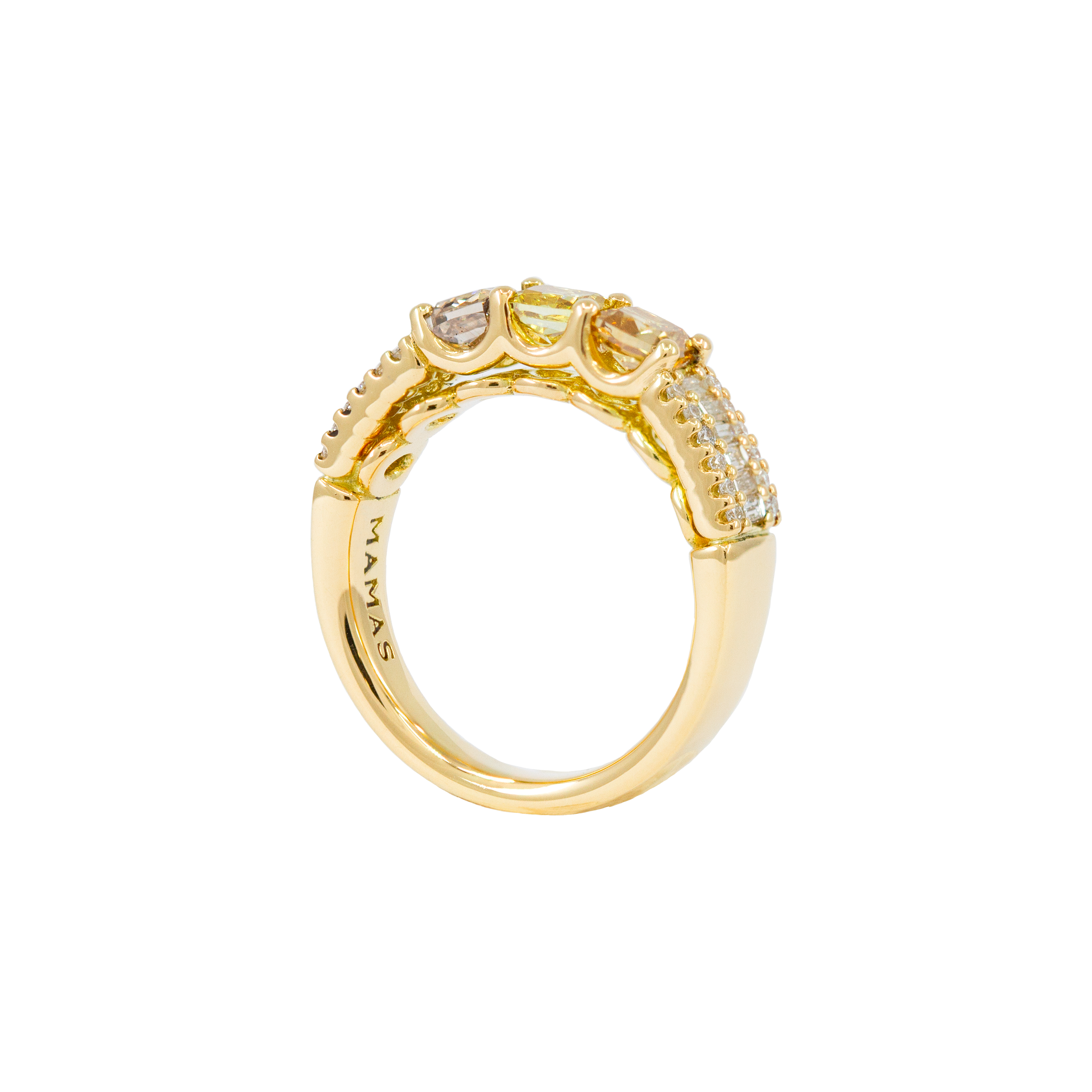 Bague Murano, diamants fancy colors