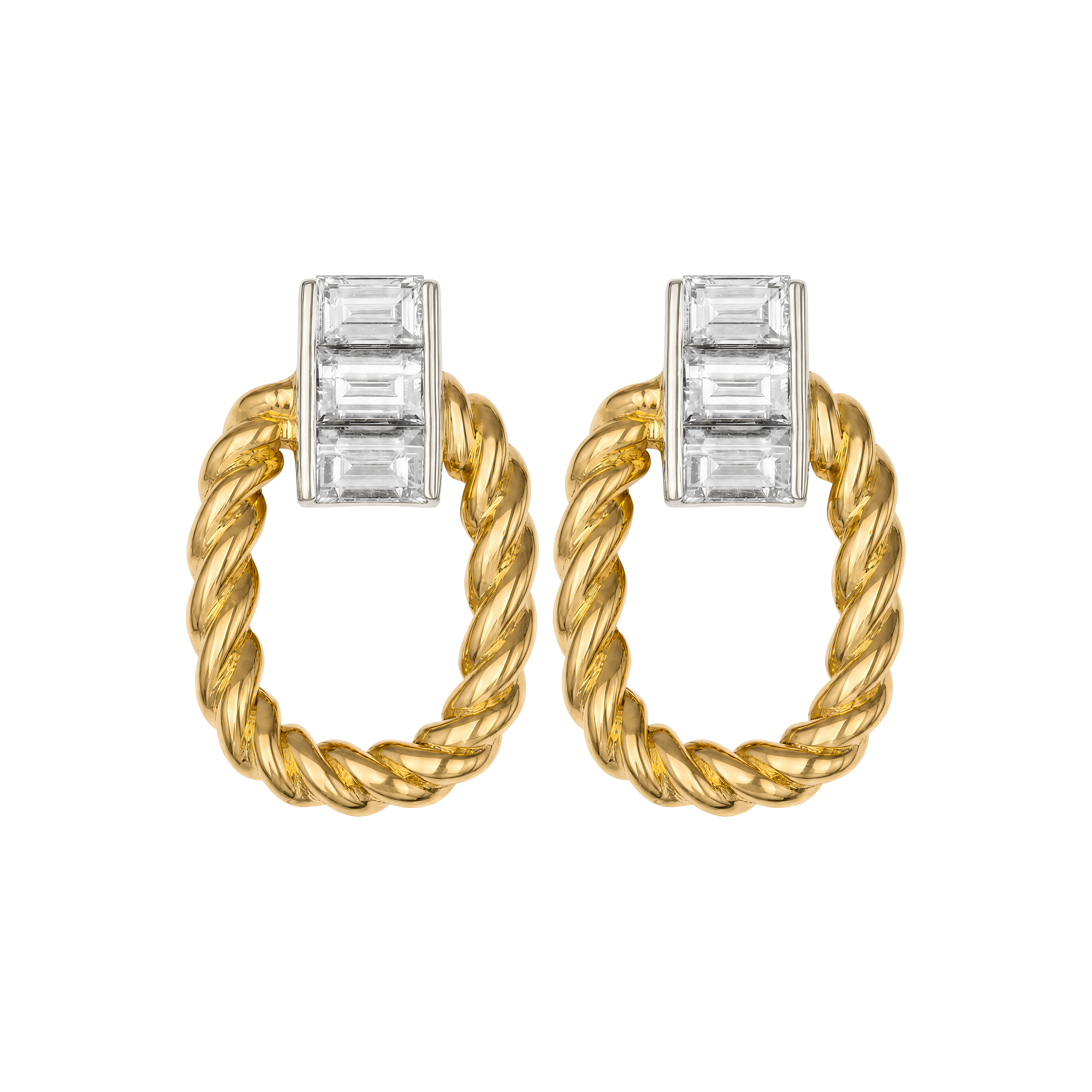 BOUCLES D'OREILLES PATINE, DIAMANTS 0.50CT