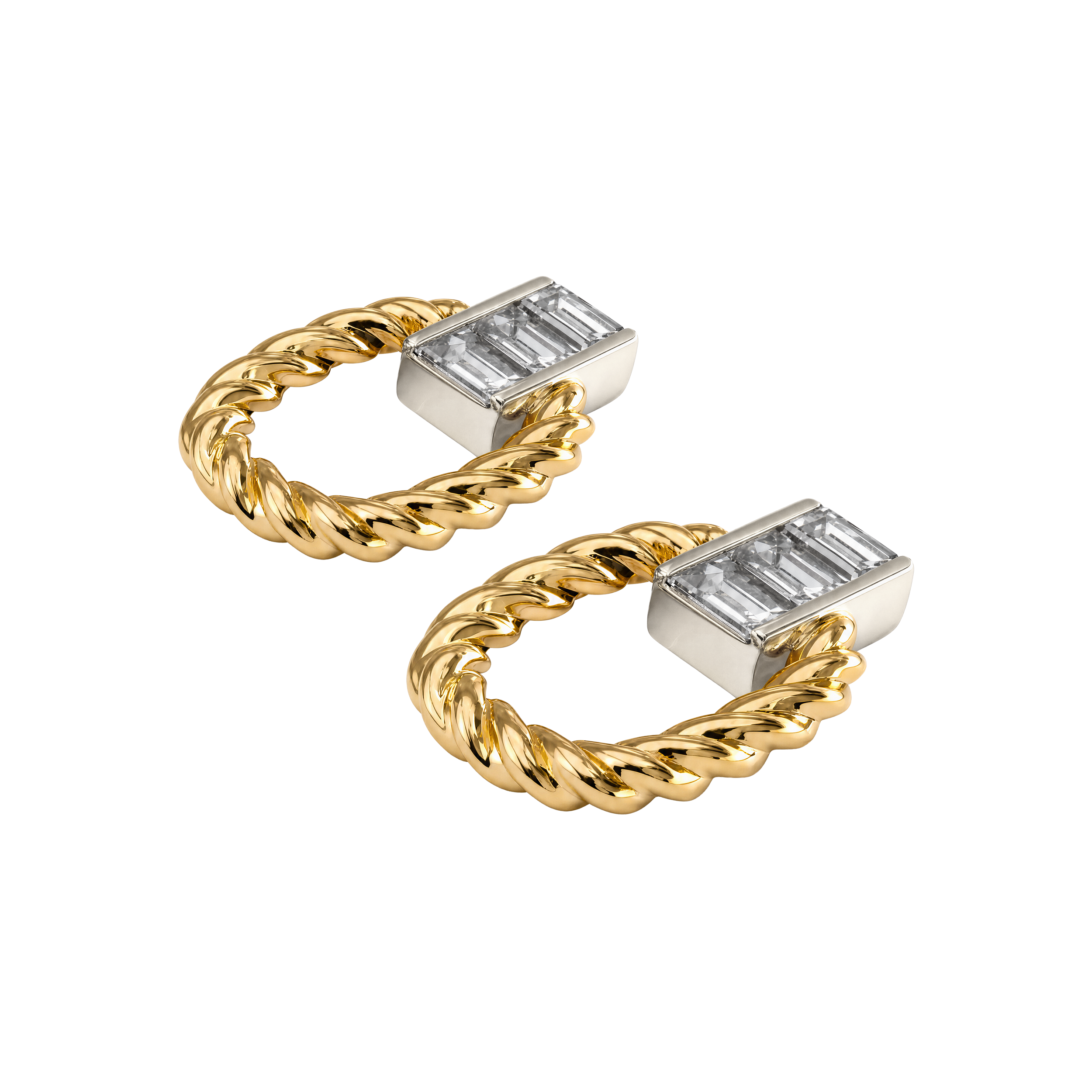 BOUCLES D'OREILLES PATINE, DIAMANTS 0.50CT