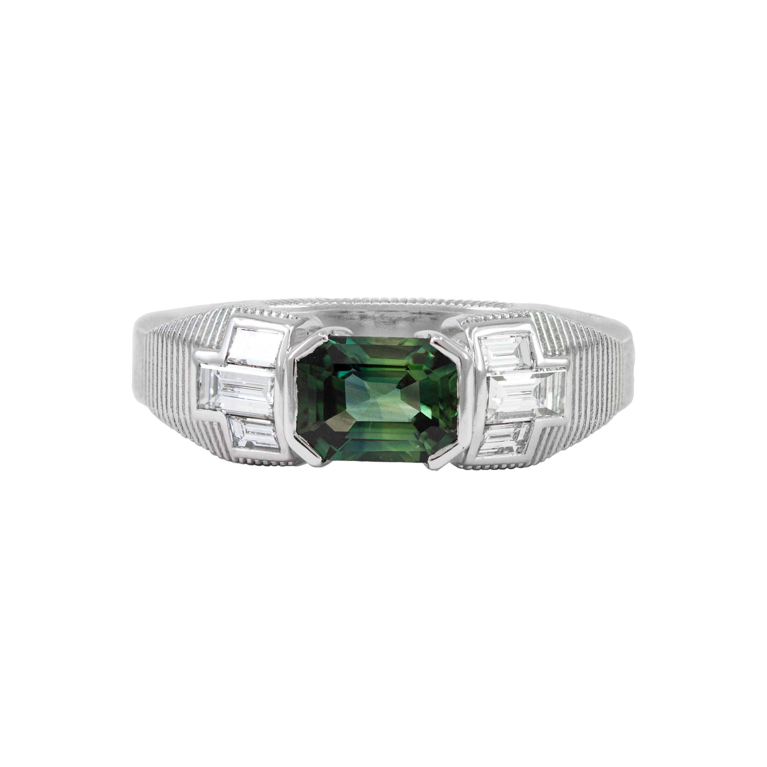 Bague Paula, saphir vert et diamants