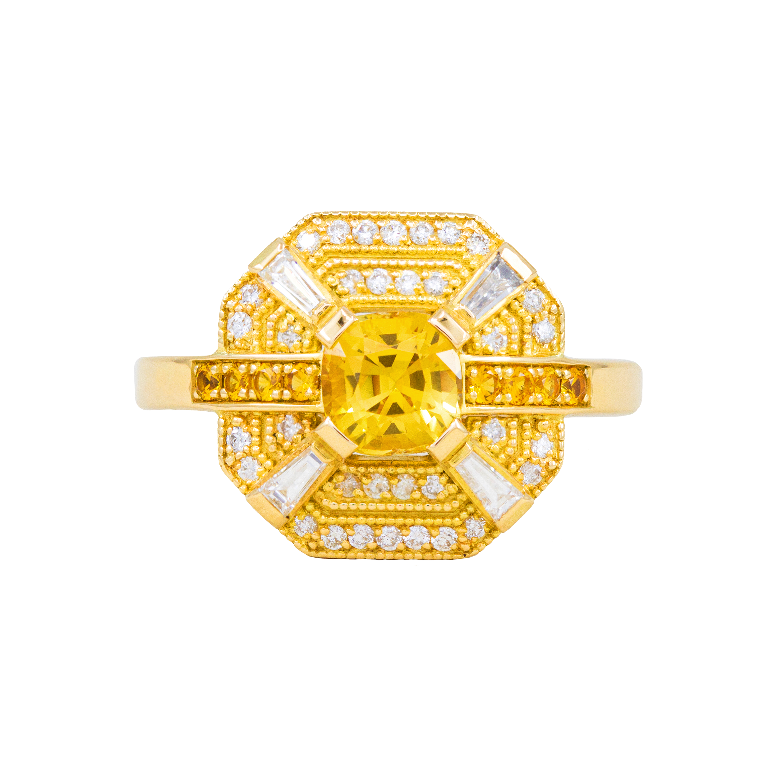 Bague Pia, saphirs jaunes et diamants