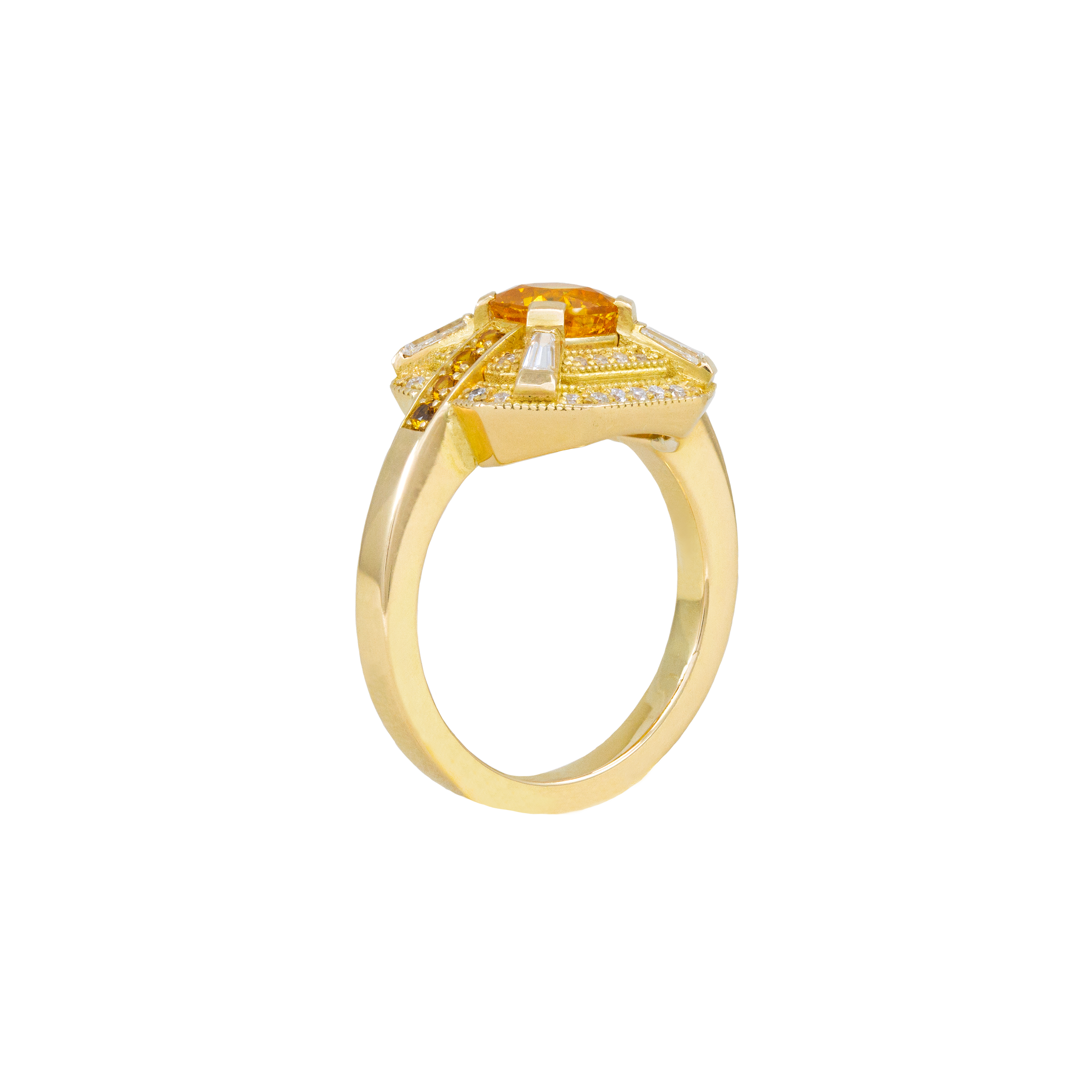 Bague Pia, saphirs jaunes et diamants