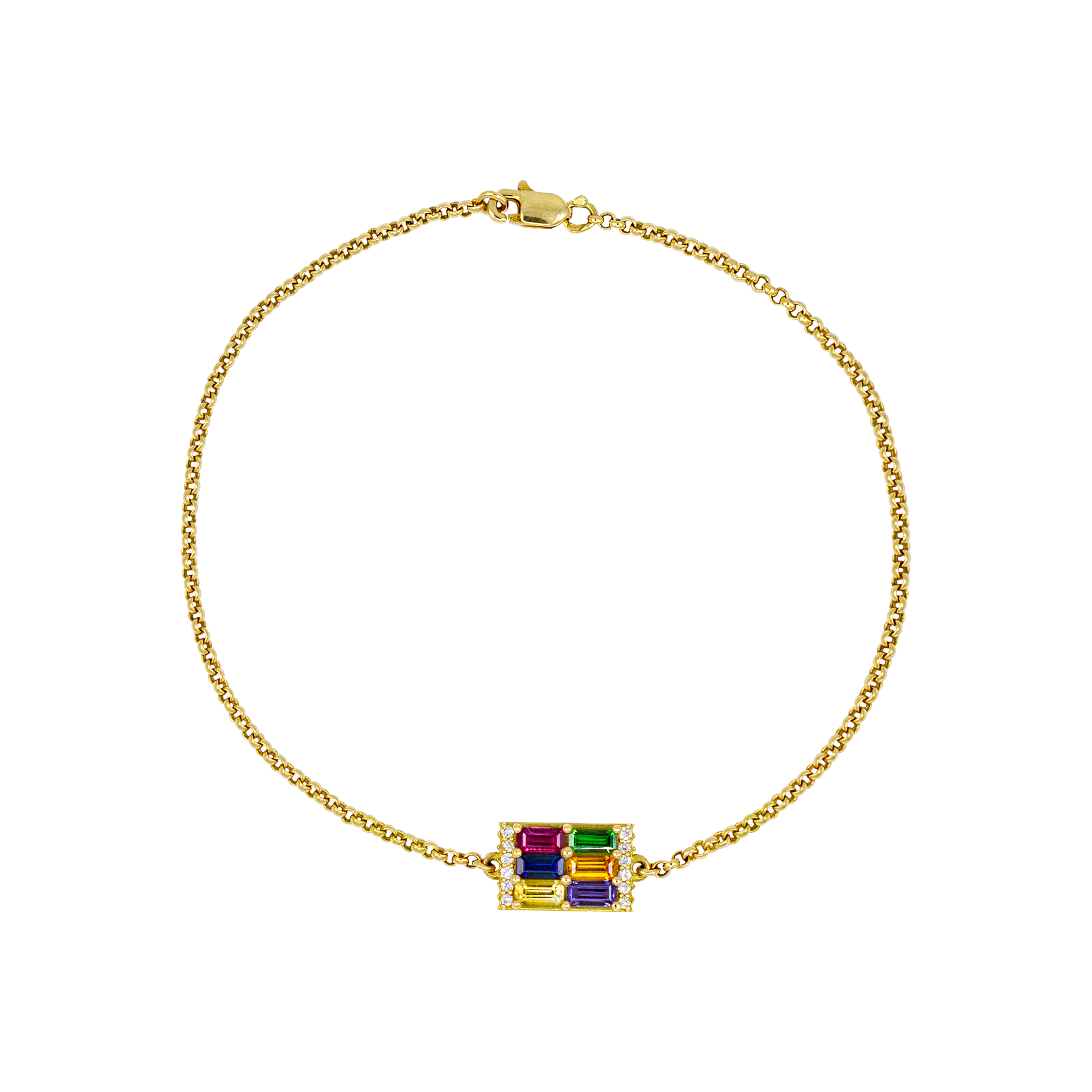 Bracelet Scena, saphirs, grenat et diamants