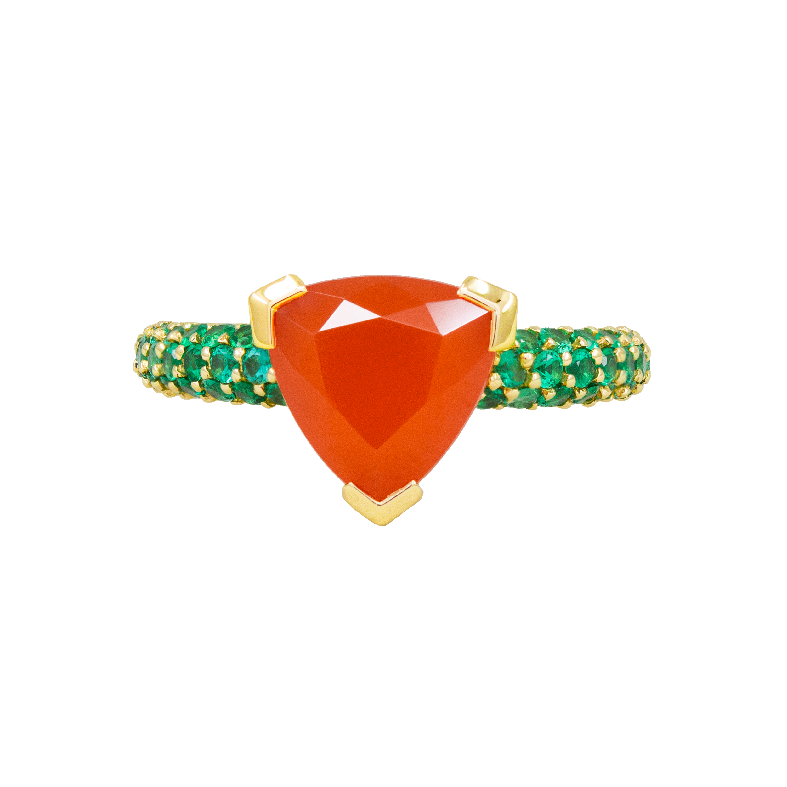 Bague Spritz, cornaline et émeraudes